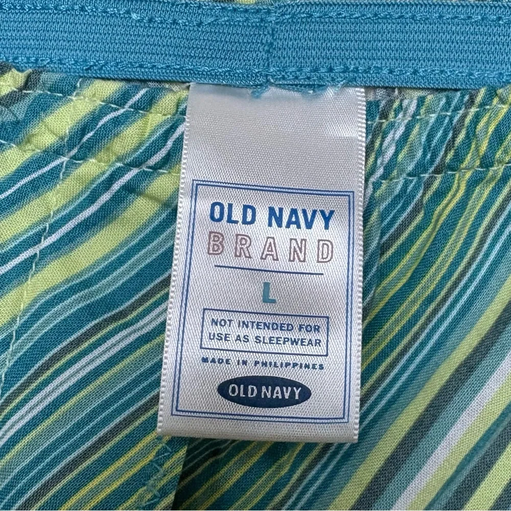 vintage y2k 00s Old Navy green Striped Boxer‎ Shorts